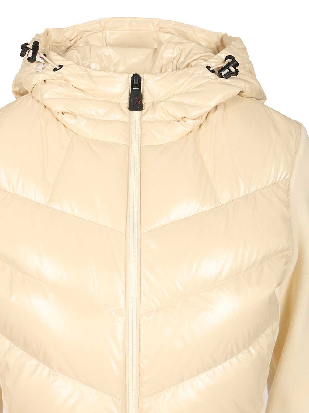Moncler Grenoble Padded Cardigan With Hood Coats - Bianco | 5b5e7051c9a00f6fa65637d697f1cd3843ad90d6