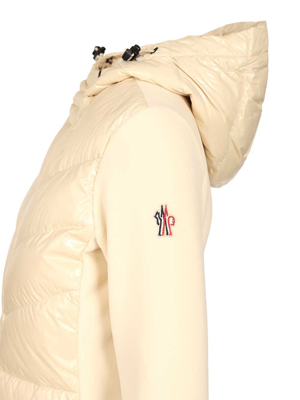 Moncler Grenoble Padded Cardigan With Hood Coats - Bianco | 9fe8077f44d02bd3f7a15212ea80b041be3e9675
