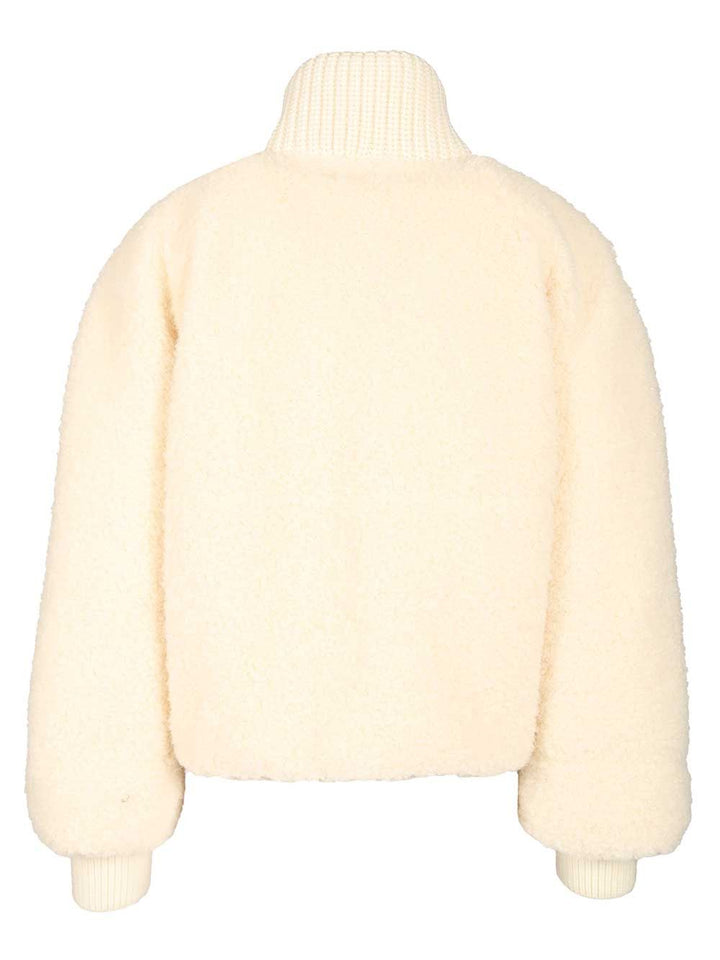 Moncler Grenoble Ayles Short Down Jacket In Teddy And Wool Giacche - Bianco | d35c7daf8a9f95682d1495f37021c02e49b21ec3