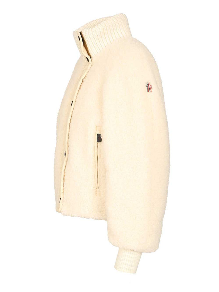 Moncler Grenoble Ayles Short Down Jacket In Teddy And Wool Giacche - Bianco | 073e8f75e5fed6caf7a6d049c55c5dba24faa5cb
