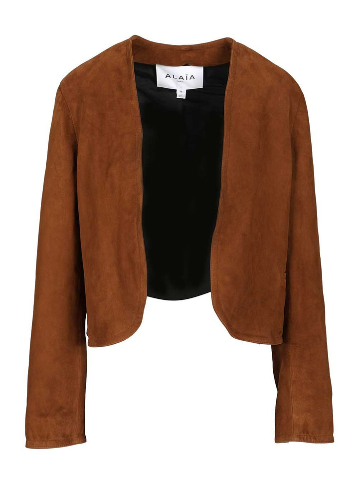 AlaÏA Short Suede Blazer Giacche - Marrone | 950d5a9dce041094b5fba3f60e5ebf6279abab90