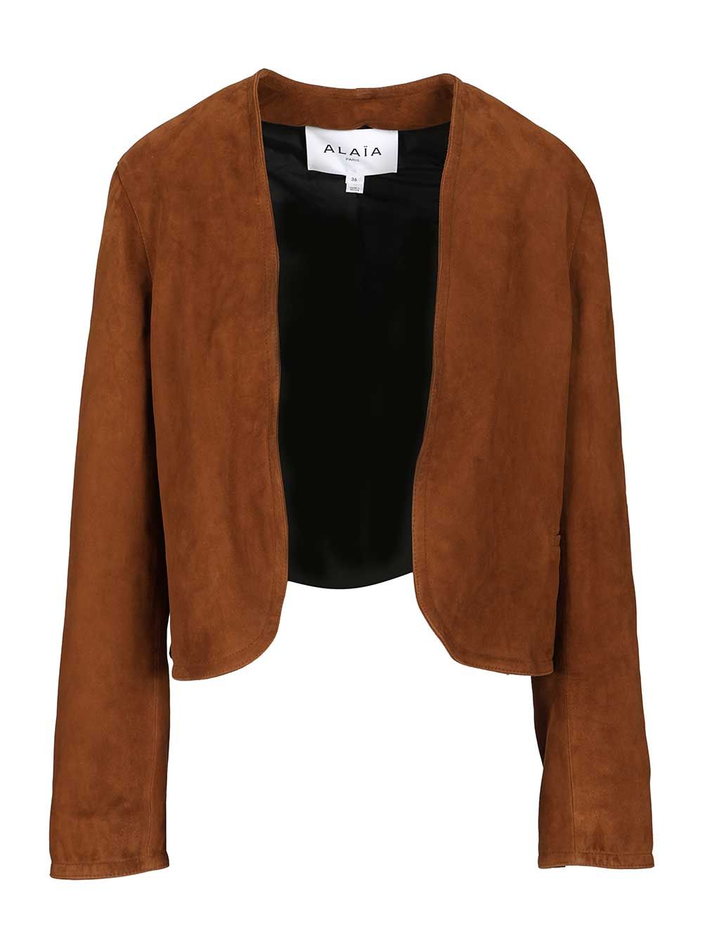 AlaÏA Short Suede Blazer Giacche - Marrone | 950d5a9dce041094b5fba3f60e5ebf6279abab90