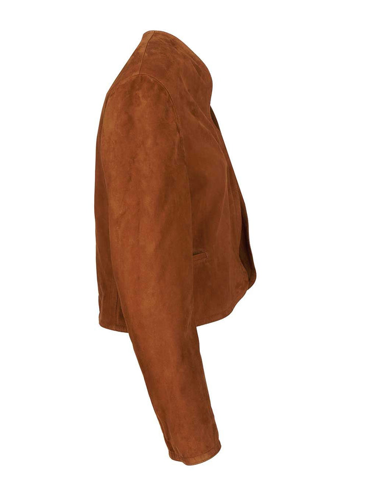 AlaÏA Short Suede Blazer Giacche - Marrone | ed2b998b32077e2197f5fb6a0a16a98ddfb01b9c