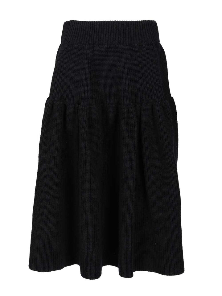 Dries Van Noten Wool Twill Midi Skirt Gonne - Nero | b977424bdbd32668cde5141f9e03bd162562651a