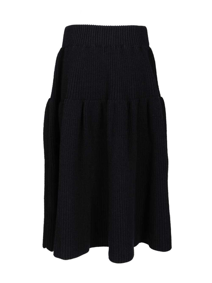 Dries Van Noten Wool Twill Midi Skirt Gonne - Nero | ab41f6348d3b9b1f2ddea1c5af4d37c0f738acf9