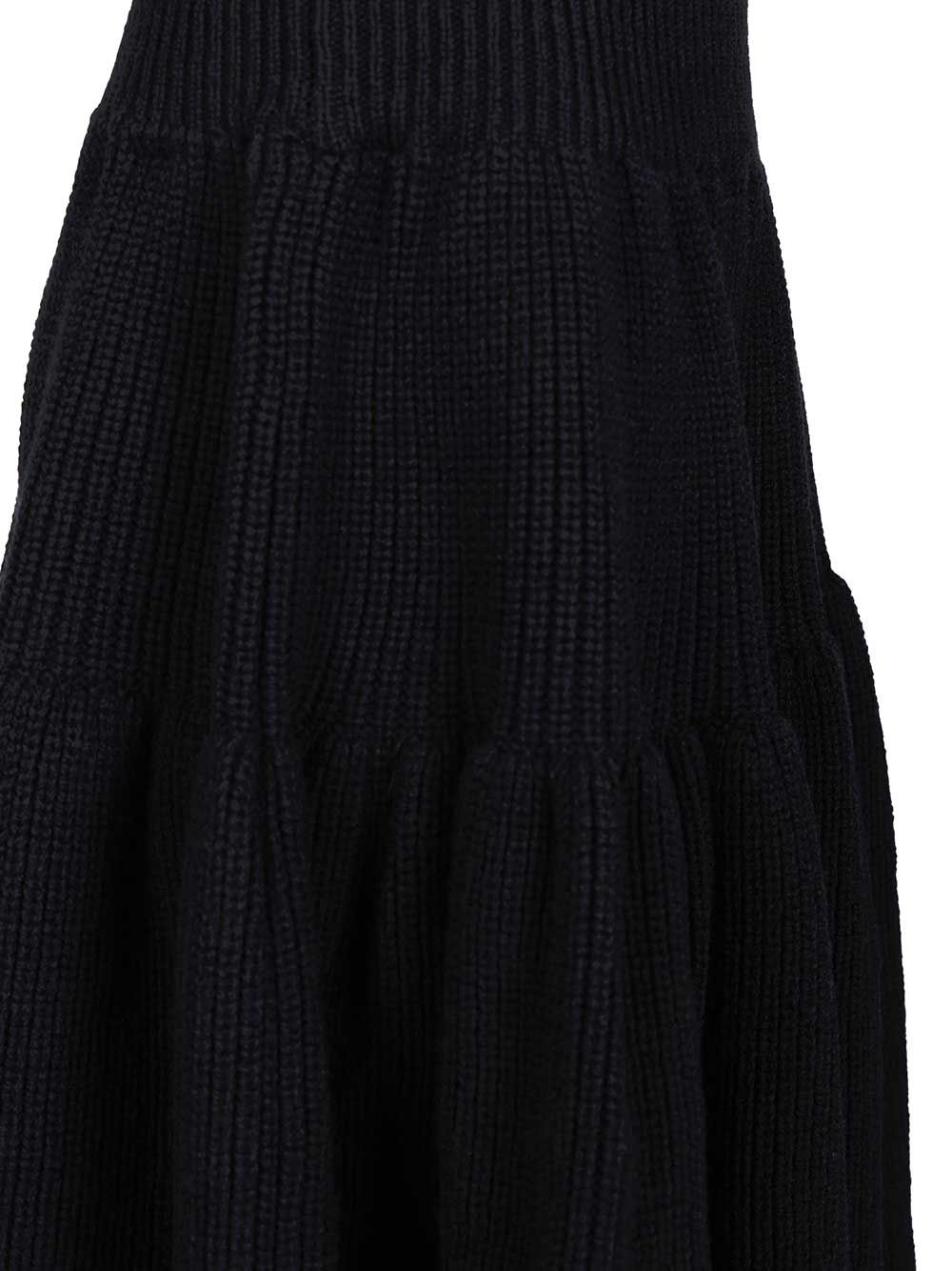 Dries Van Noten Wool Twill Midi Skirt Gonne - Nero | 157ed53f0fa4c76975f5628fdc928f7bd02d1b11