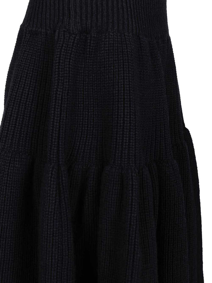 Dries Van Noten Wool Twill Midi Skirt Gonne - Nero | 157ed53f0fa4c76975f5628fdc928f7bd02d1b11