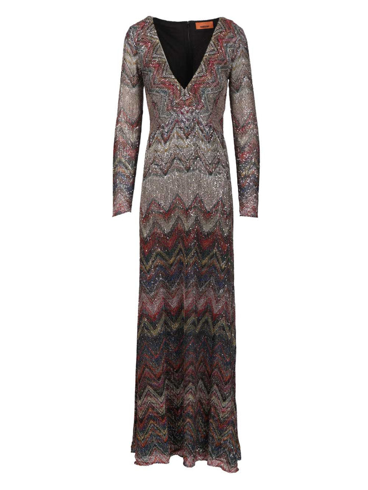 Missoni Long Dress With Lamé And Zigzag Sequins Abiti - Multicolor | 2b9687f2c7a205bc7ea8ca06905a4790e2d8d47c