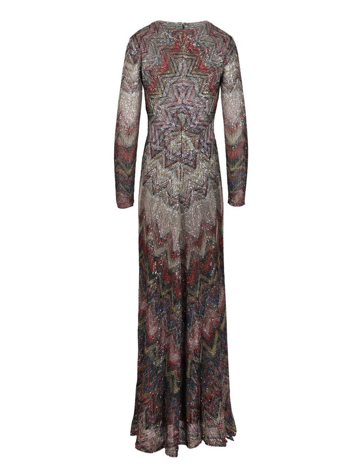 Missoni Long Dress With Lamé And Zigzag Sequins Abiti - Multicolor | bd227cb7bcf734dbc1e3f67a4d087382cff38f5a