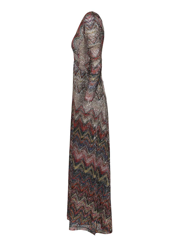 Missoni Long Dress With Lamé And Zigzag Sequins Abiti - Multicolor | 45f28c5220c78e0be7e84e69e0de608d627f3a1e