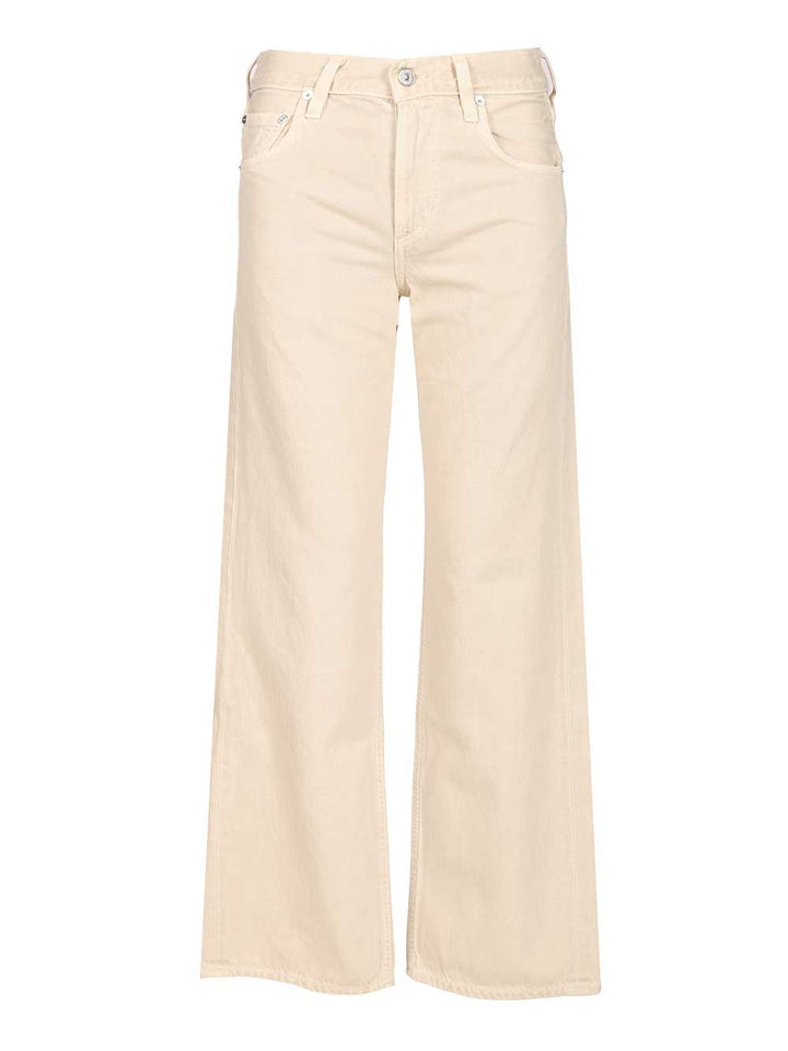 Citizen Of Humanity “Lindz Easy Straight" Twill Trousers - Beige | 6871662f7103cfd45cc068e4307965f0fd714c26