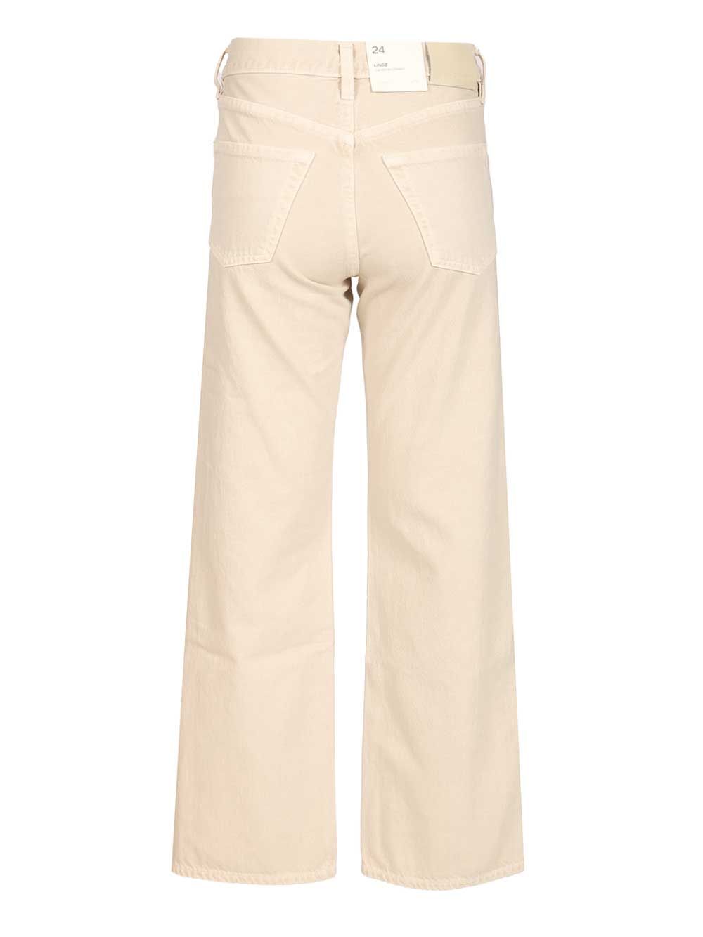 Citizen Of Humanity “Lindz Easy Straight" Twill Trousers Jeans - Beige | c6547db691b067a97d9577f472353882e1ed6ce5