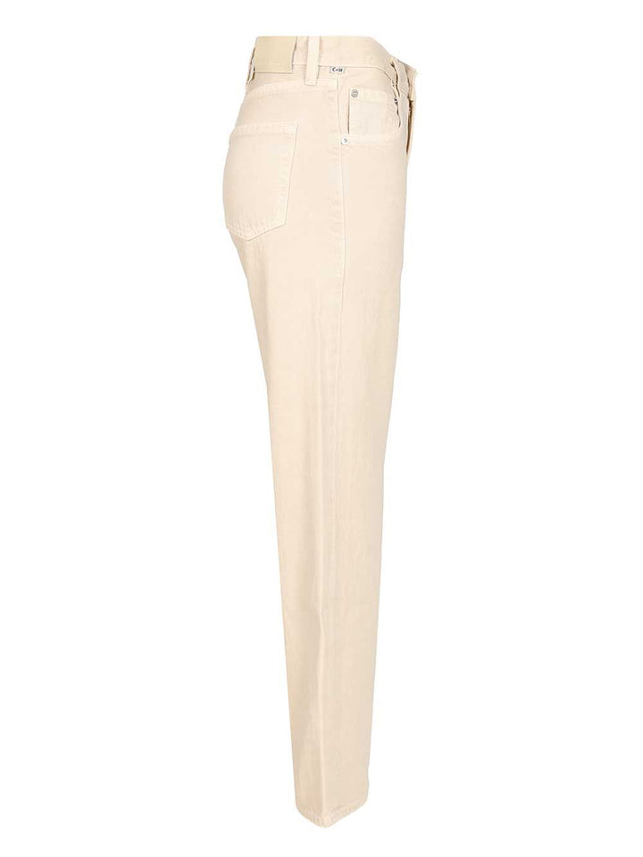Citizen Of Humanity “Lindz Easy Straight" Twill Trousers Jeans - Beige | c8f0459aef0ff5720ec244a10df145188909a7b5