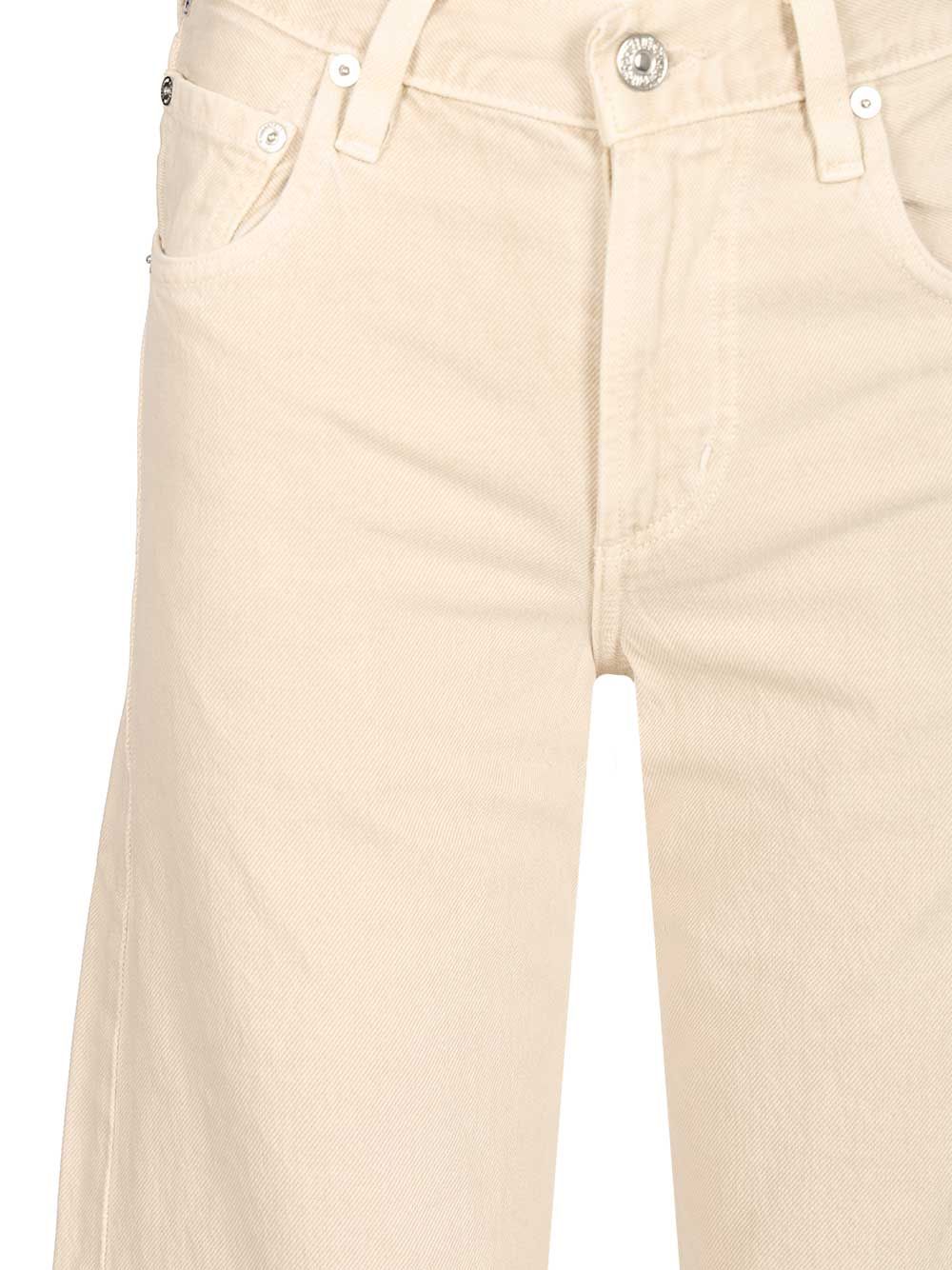 Citizen Of Humanity “Lindz Easy Straight" Twill Trousers Jeans - Beige | af375db4baba7b8c1561b8258025cee98991e27e