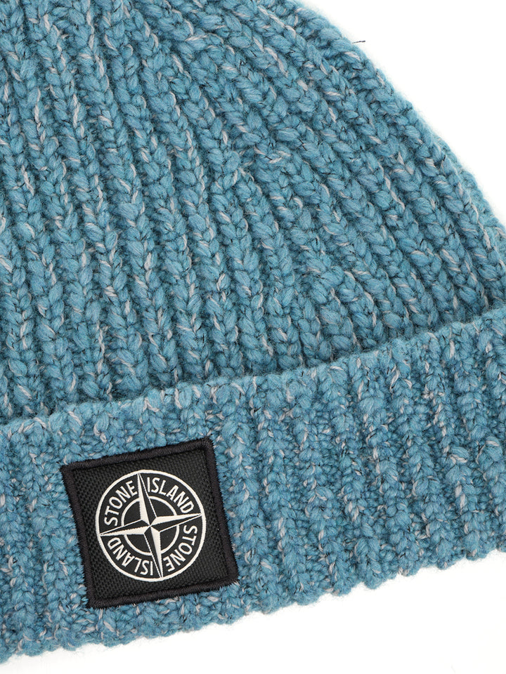 Stone Island Mouliné Wool Beanie Cappelli - Blu | 40ad31680759e294197291eb7a41832552b32b79