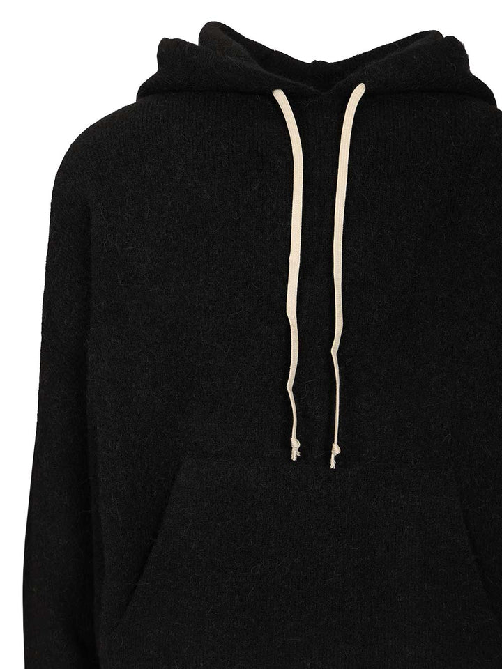 Rick Owens Hun Hoodie Knitwear - Nero | 19a17f2d76b7da81217b0141a43a94b3bdbeaeba