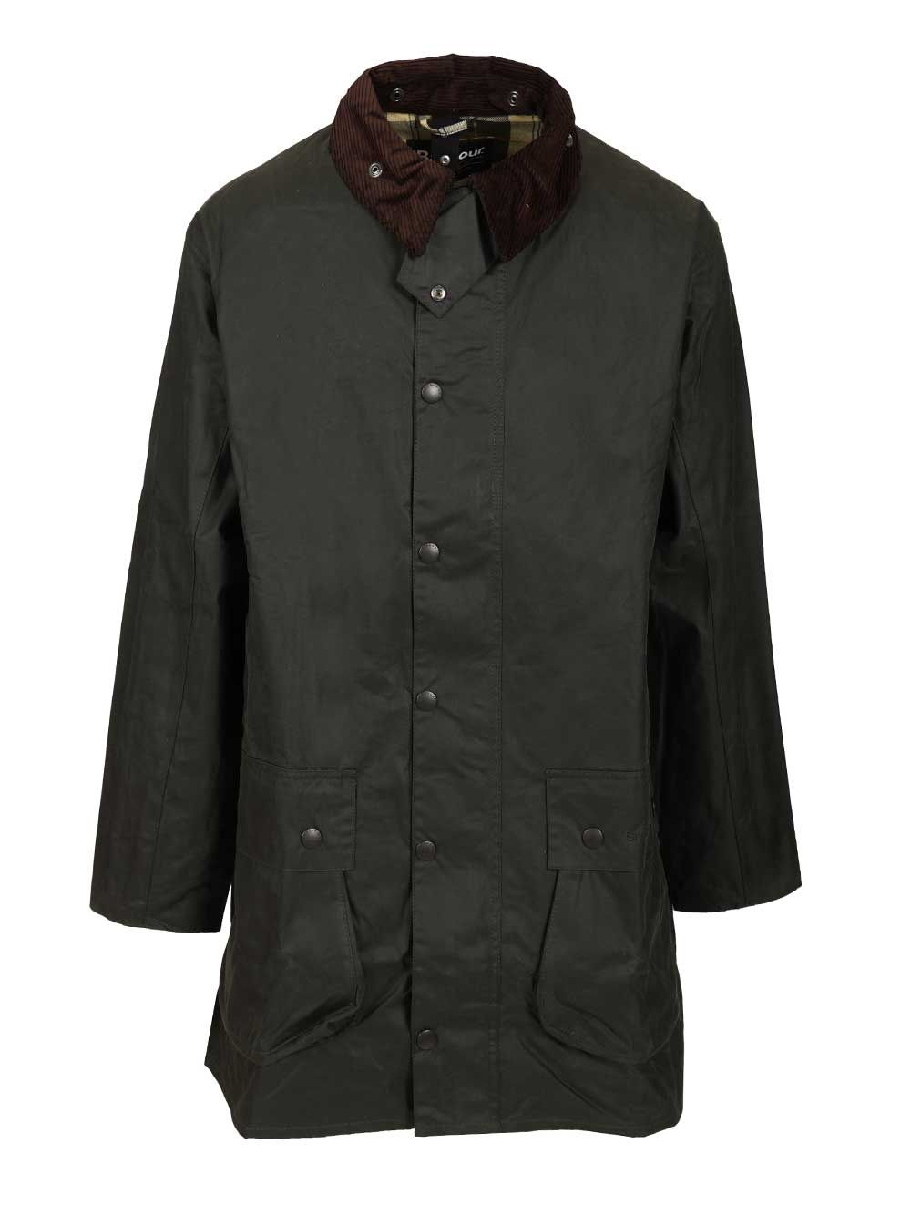 Barbour Border Waxed Jacket Giacche - Verde | 7e685d5145341bf6fa9bf6ece7a4ecefabd2ca57