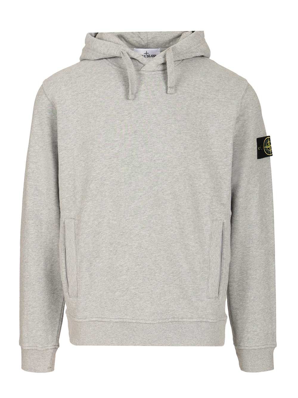 Stone Island Organic Cotton Hoodie Sweatshirts - Grey | 41526e62028363c39e4f17d5cf432a8c03d6c150