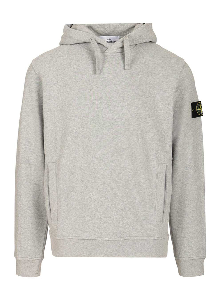 Stone Island Organic Cotton Hoodie Sweatshirts - Grey | 41526e62028363c39e4f17d5cf432a8c03d6c150