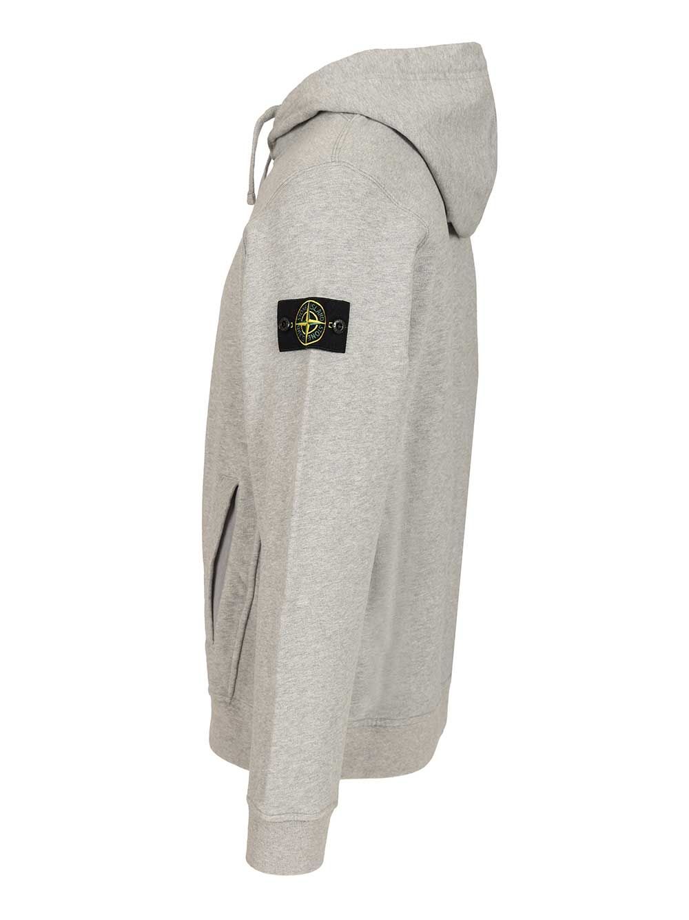 Stone Island Organic Cotton Hoodie Sweatshirts - Grey | 927cd2ea2692a72d5272eb03651331d615ef6691
