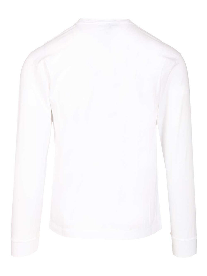 Stone Island Long-Sleeved Cotton Jersey T-Shirt - Bianco | 8dfcadbe1492a8dbf667e61297cec4af587abf68
