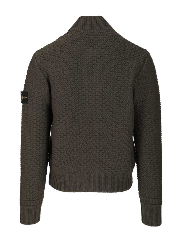 Stone Island Bomber-Style Zip-Up Sweater Knitwear - Verde | ee5575b9fb16b9633a75a2982f3428af0c581091