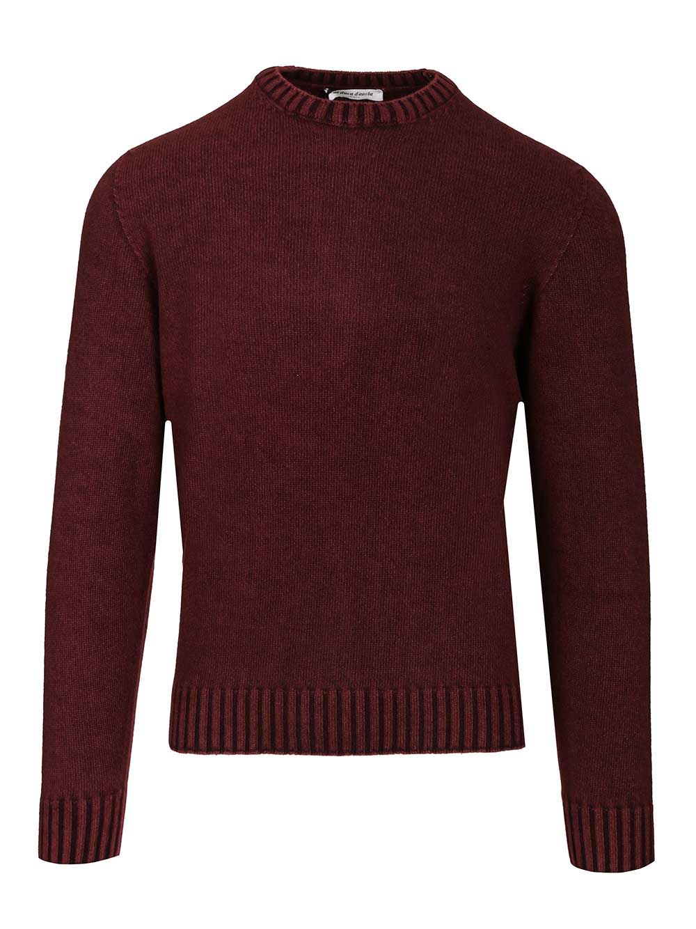 Al Duca D'Aosta Crewneck Sweater Knitwear - Bordeaux | a2840ba6fceef25934f4a79cbf05df6e8dd89d99
