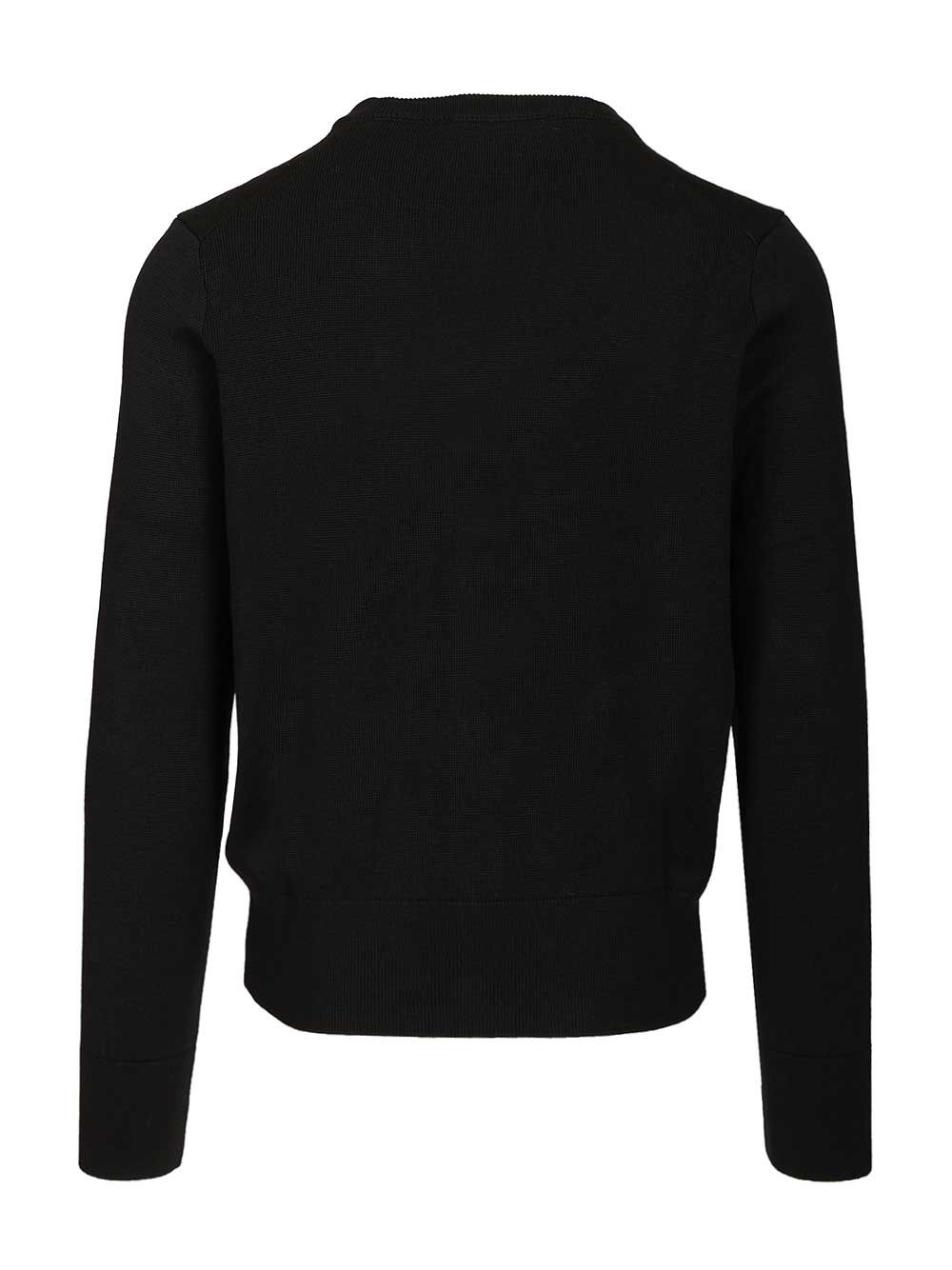 Ami Cardigan In Merino Wool Knitwear - Nero | e577ef443a40e20054f8e212fce5d675a1e638e4