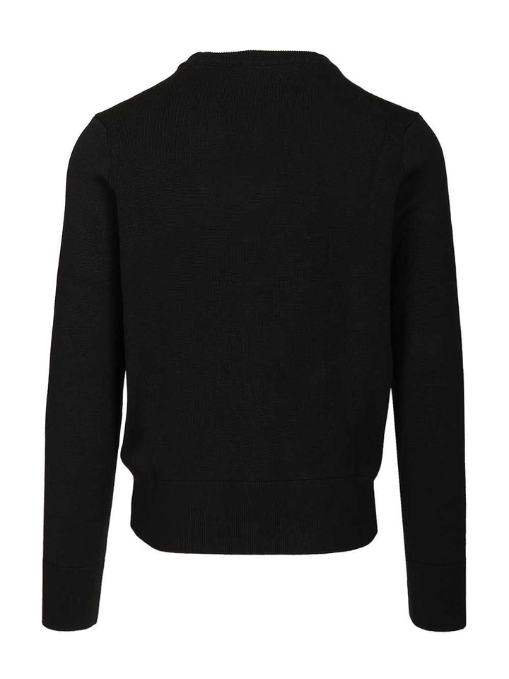 Ami Cardigan In Merino Wool Knitwear - Nero | e577ef443a40e20054f8e212fce5d675a1e638e4