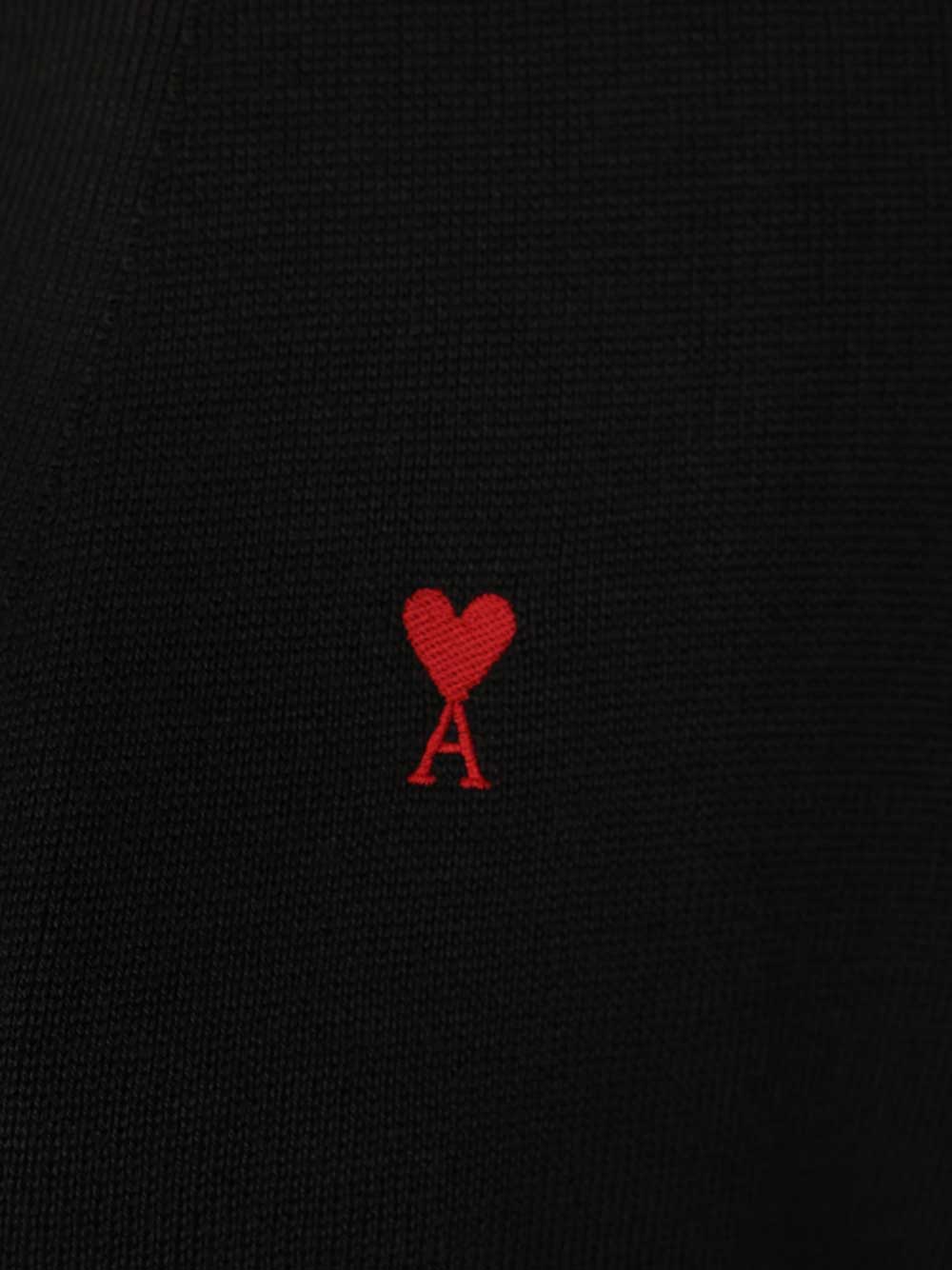 Ami Cardigan In Merino Wool Knitwear - Nero | 3e194d62eeb3d15270bda66f0ad5dbce709695ab