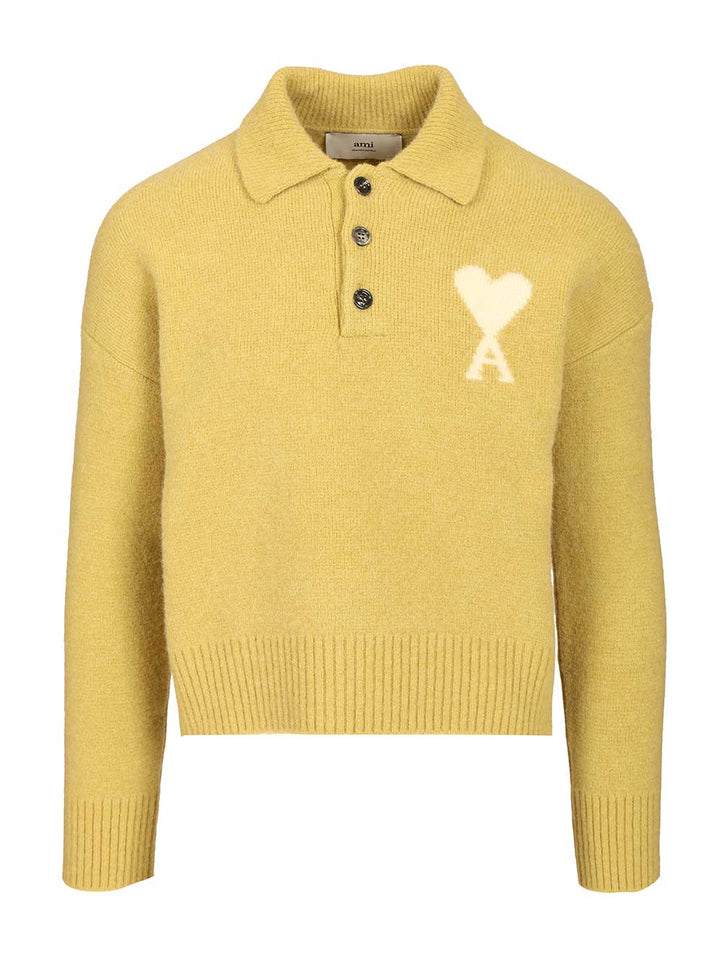 Ami Ami De Coeur Polo Shirt Knitwear - Giallo | 17ea0062da119c7e66f1ca28f01505dccda94059