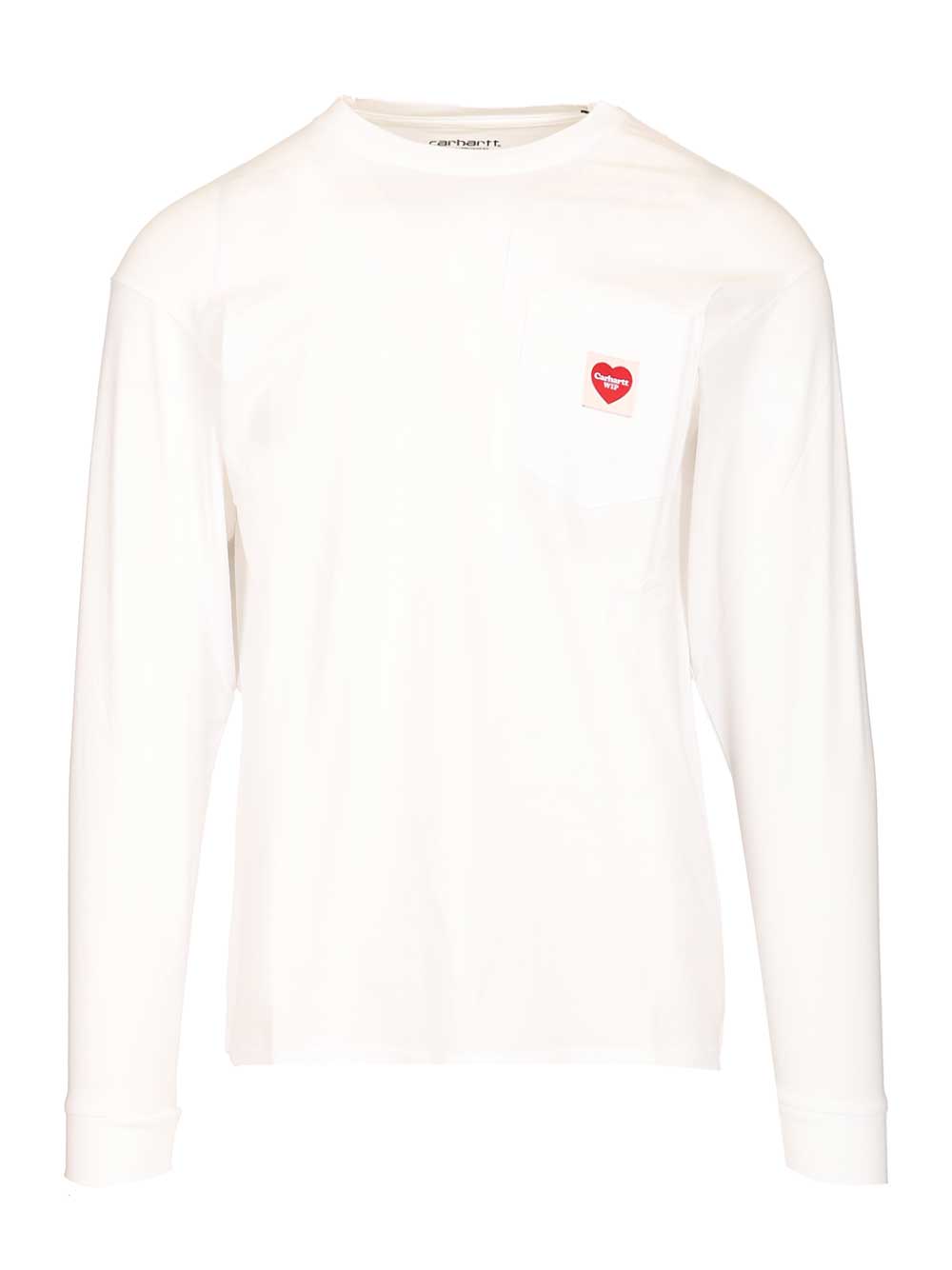 Carhartt Wip L/S Pocket Heart T-Shirt - Bianco | f8261f1dd8edf3d51fa73757a9ea5cf3462789aa