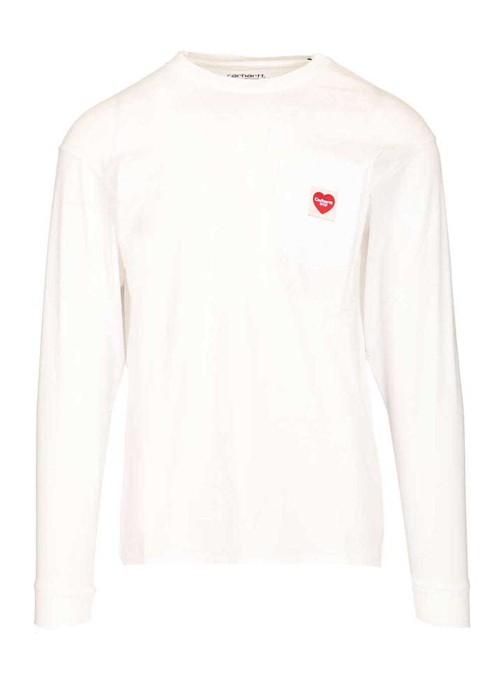 Carhartt Wip L/S Pocket Heart T-Shirt - Bianco | f8261f1dd8edf3d51fa73757a9ea5cf3462789aa