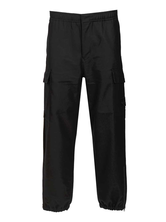 Ghost In Wool And Nylon Flannel Trousers Blu