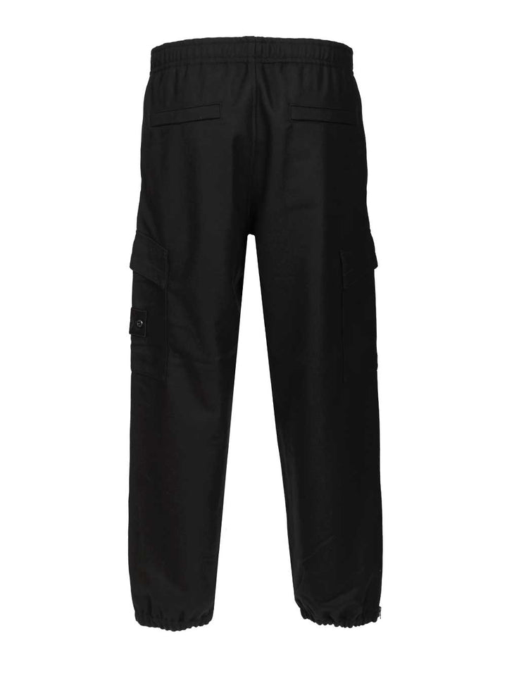 Stone Island Ghost  In Wool And Nylon Flannel Trousers - Blu | 7501dbebff2a2a97644394b3fba5fe3e73562309
