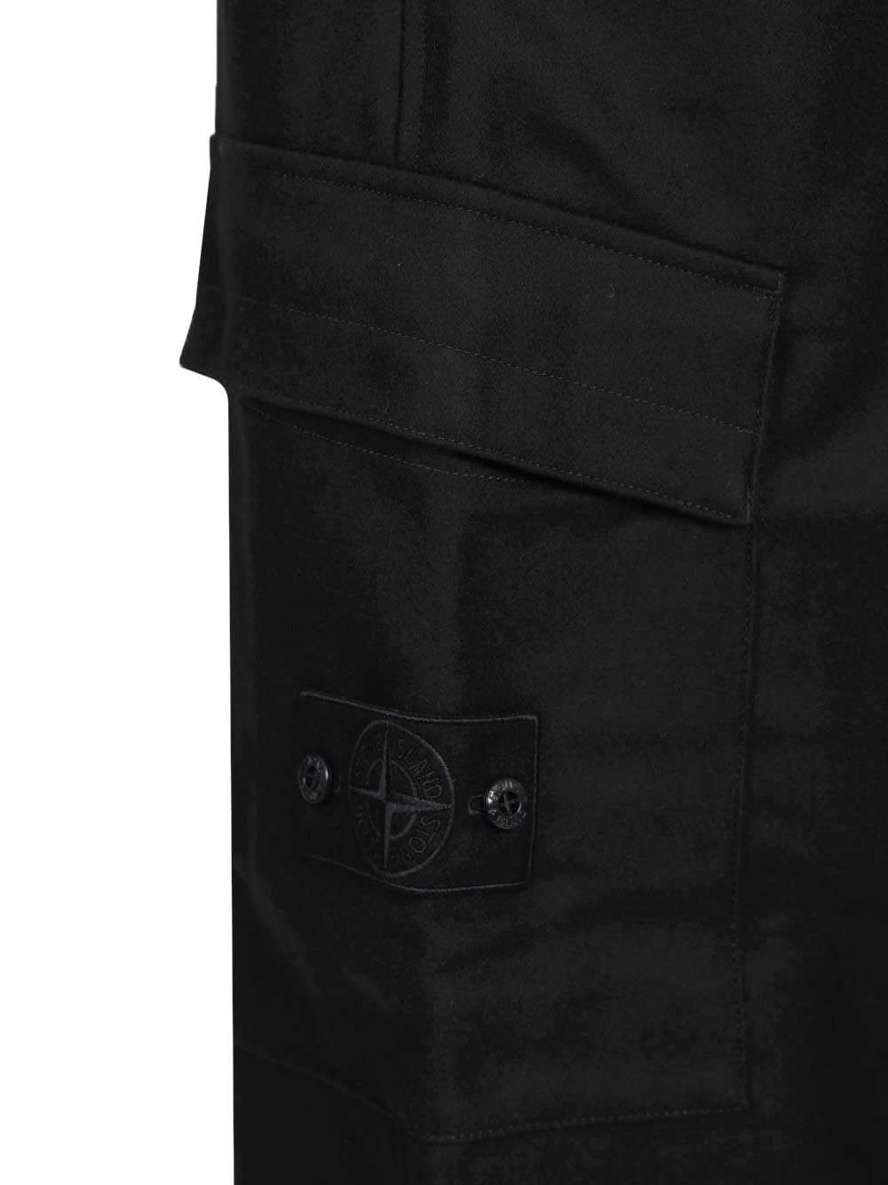 Stone Island Ghost  In Wool And Nylon Flannel Trousers - Blu | 71323537c5071a7344dc8806d7365fb683282a42