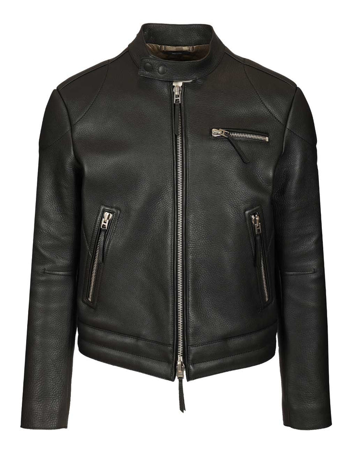 Tom Ford Biker In Full Grain Leather Giacche - Nero | bdf06f730a48399c436ff97bd19f25f4b7fdcd4f