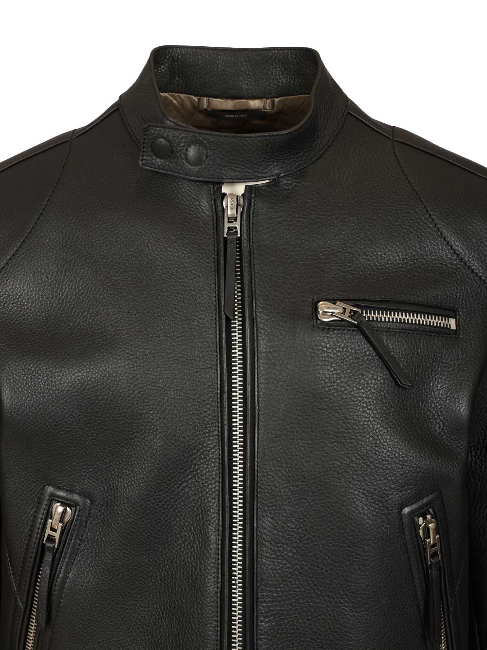 Tom Ford Biker In Full Grain Leather Giacche - Nero | 295a2f36b6b195912cfb72a6ac08f548b350d0c0