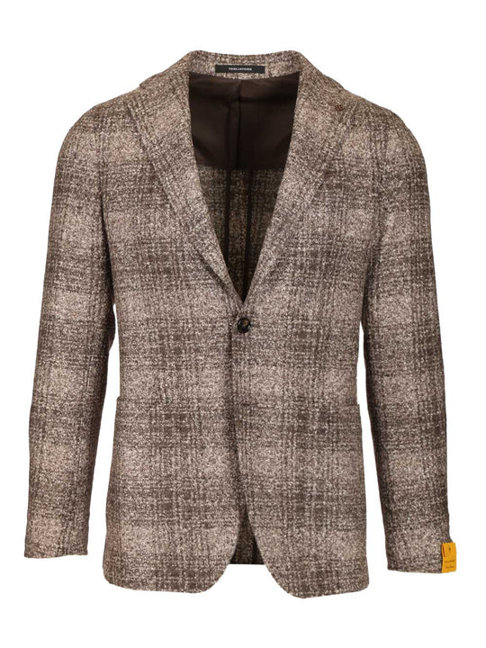 Blazer In Wool And Silk Jersey Giacche Marrone