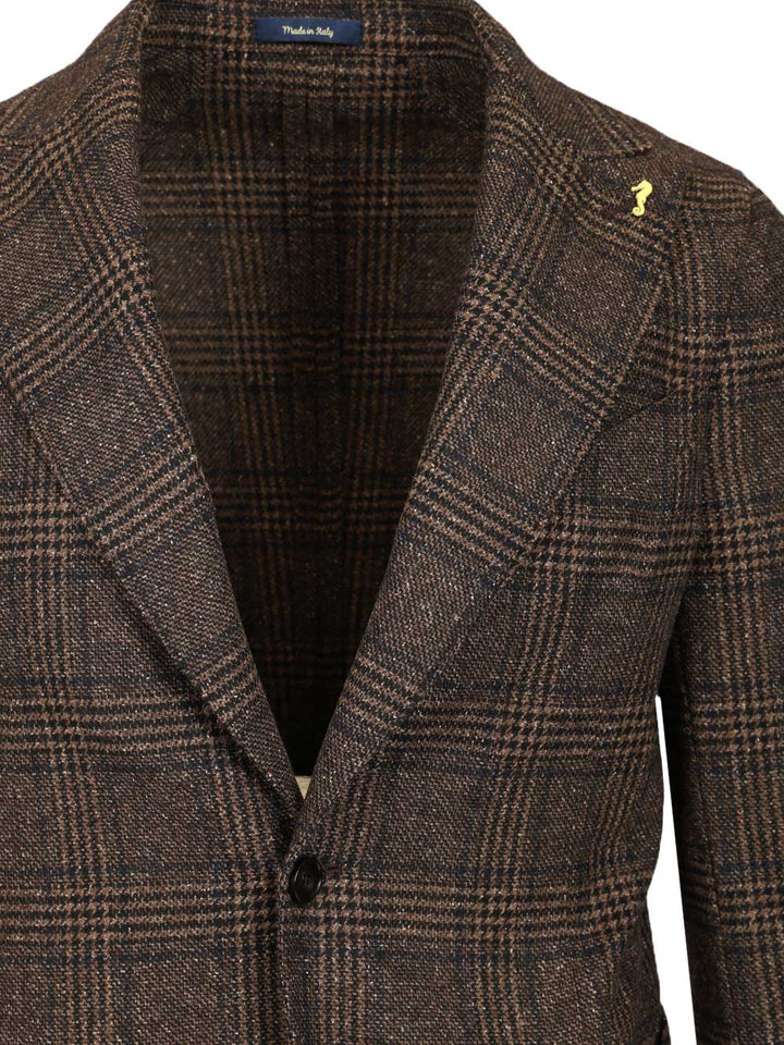 Guarinucci Prince Of Wales Blazer Giacche - Marrone | 18db46a472abb5d2033497be2b9912915b125104