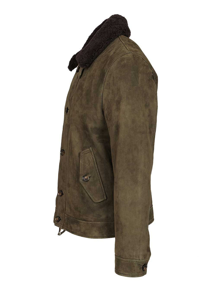 Al Duca D'Aosta Suede Bomber Jacket Giacche - Verde | 2fdc238a9f112e3747b71a087aa8eced84140062
