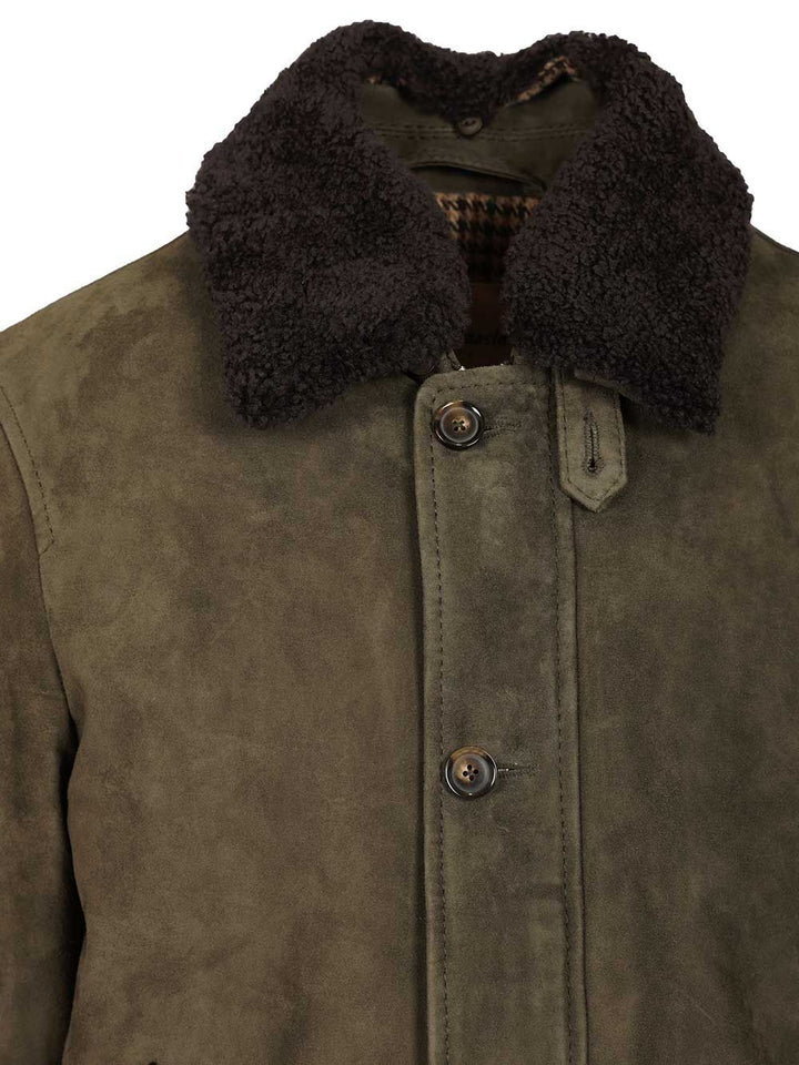 Al Duca D'Aosta Suede Bomber Jacket Giacche - Verde | b78caa56781ddc6132c57faec421144937330cbc