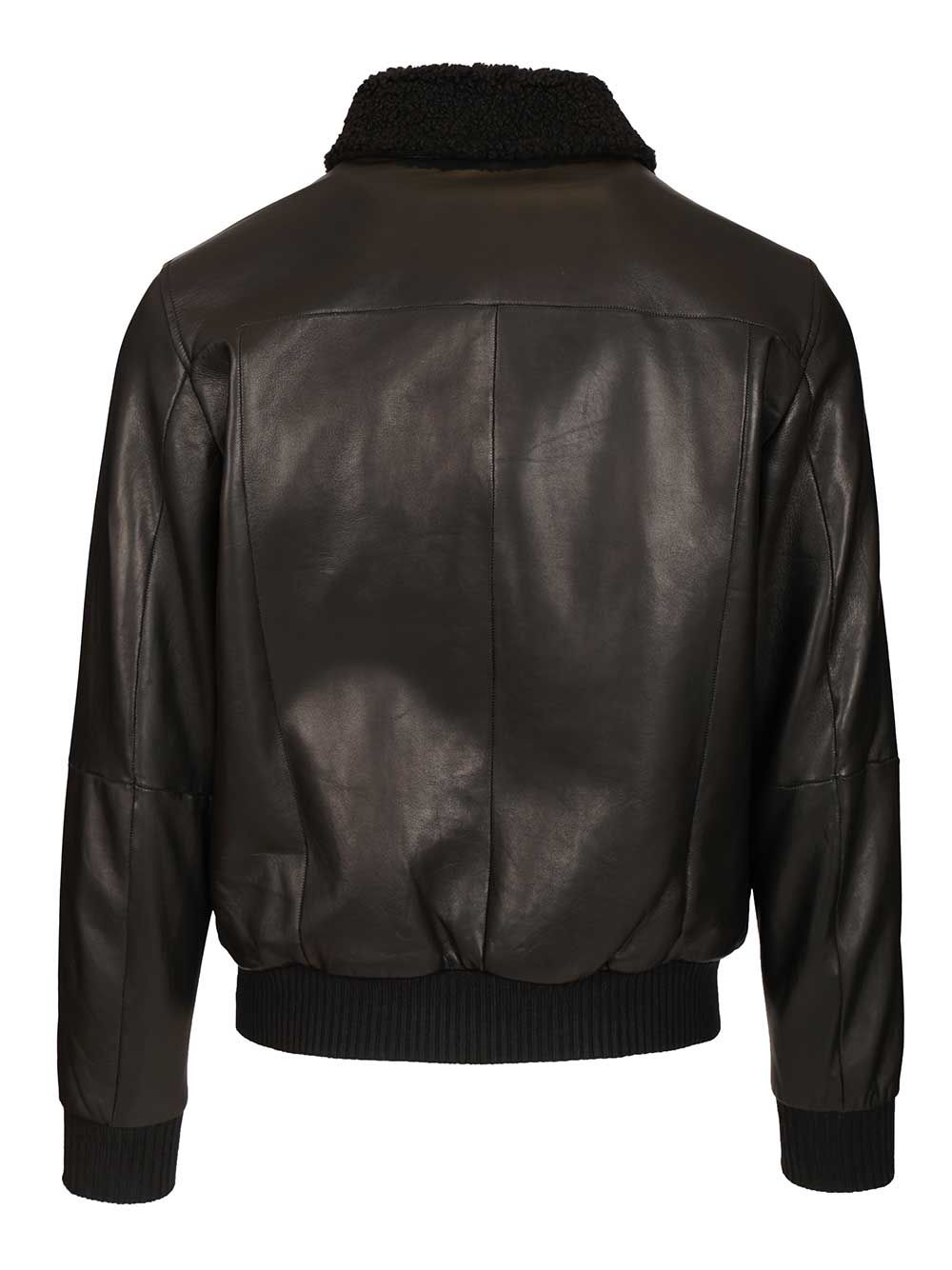 Al Duca D'Aosta Leather Aviator Bomber Jacket Giacche - Nero | 31ea9b2d915f0f9b4af561e9170d534014a2d796
