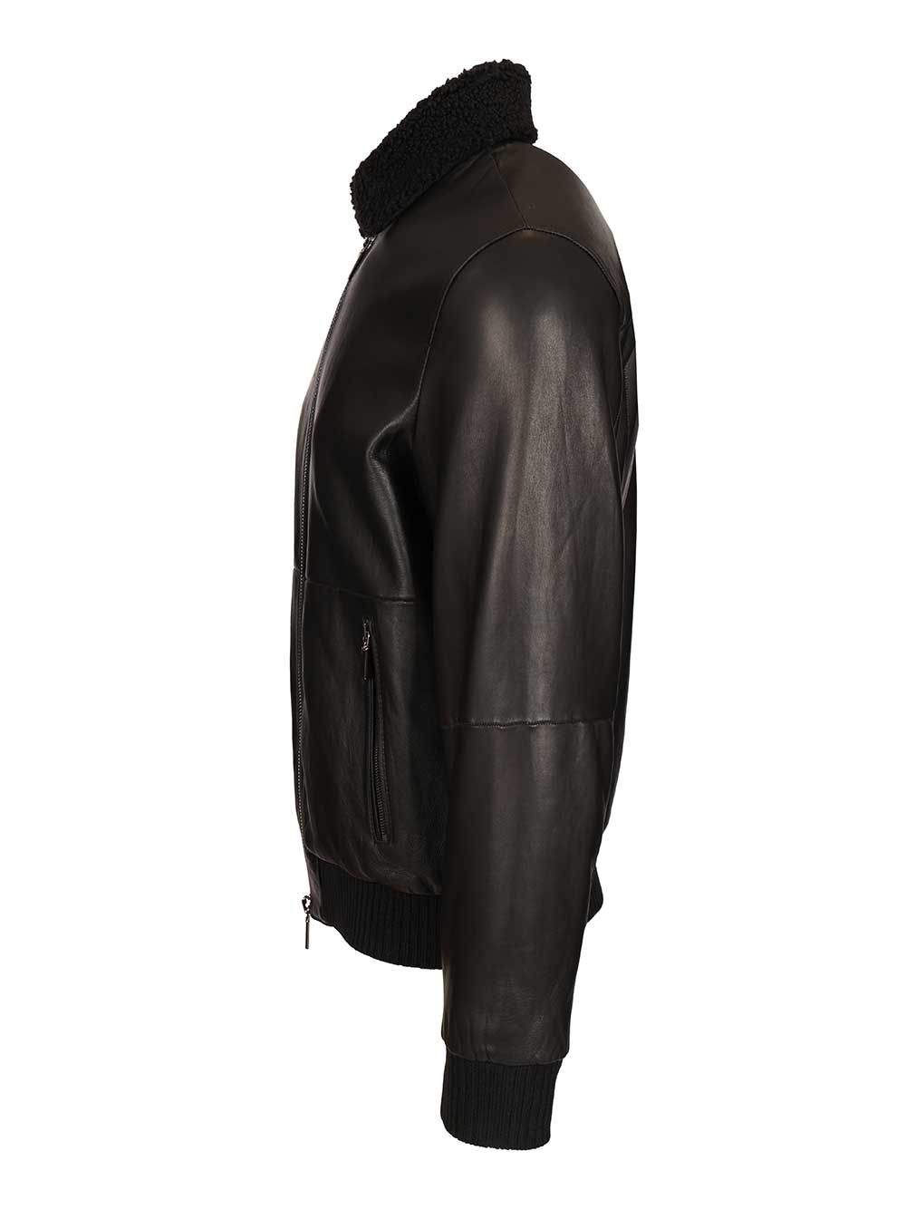 Al Duca D'Aosta Leather Aviator Bomber Jacket Giacche - Nero | 6bcc7fd7eb5b97ef213c2c2928cedd1f1074ce4c