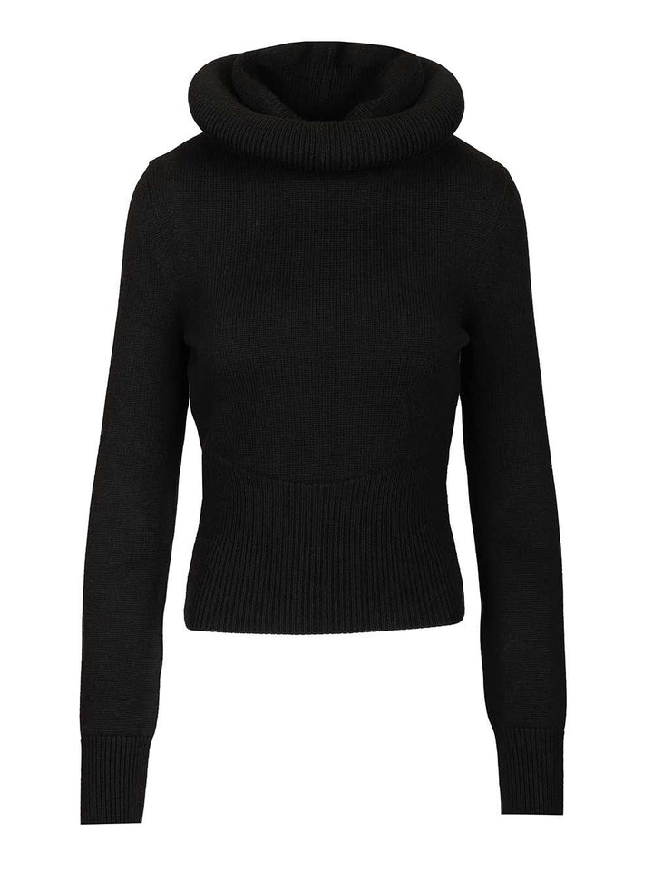 AlaÏA Hooded Jumper Knitwear - Nero | 7ed48e7e5a371a59f01a1b9ce9b46afe8aa421f7