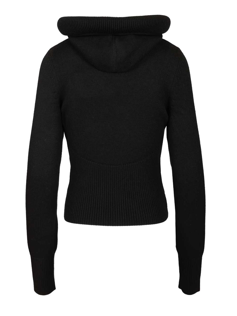 AlaÏA Hooded Jumper Knitwear - Nero | d4a6c913d6beed5bfdca344b8fcd4e53b5866331