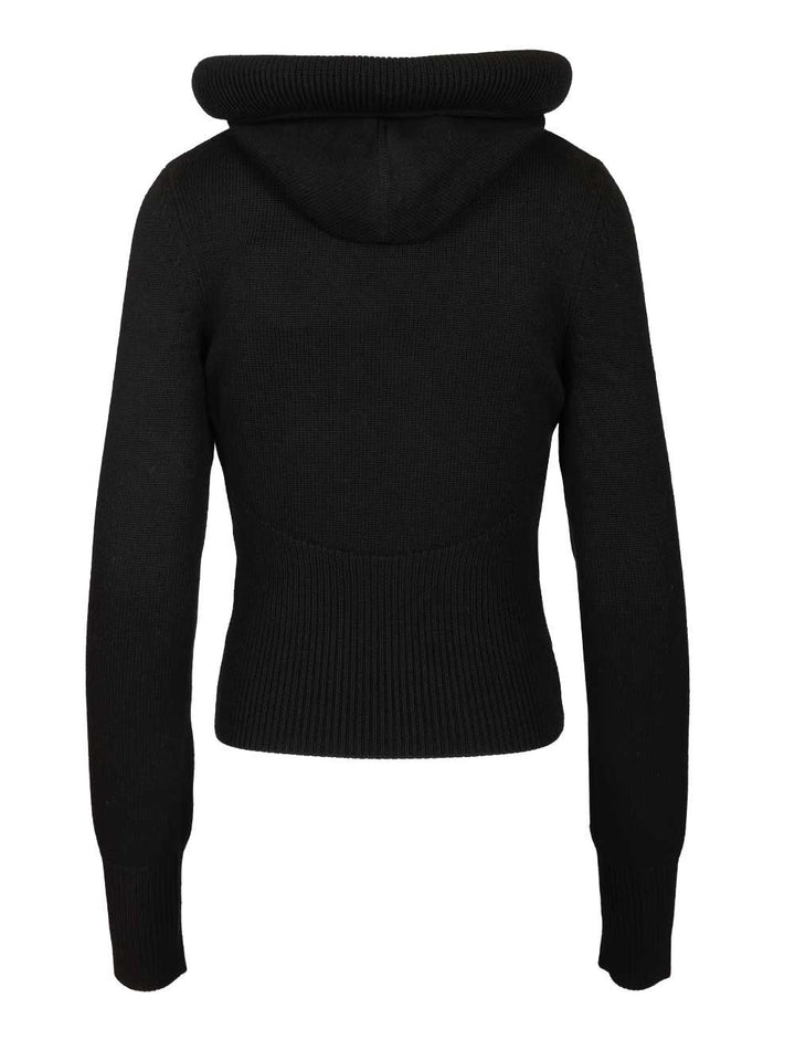 AlaÏA Hooded Jumper Knitwear - Nero | d4a6c913d6beed5bfdca344b8fcd4e53b5866331