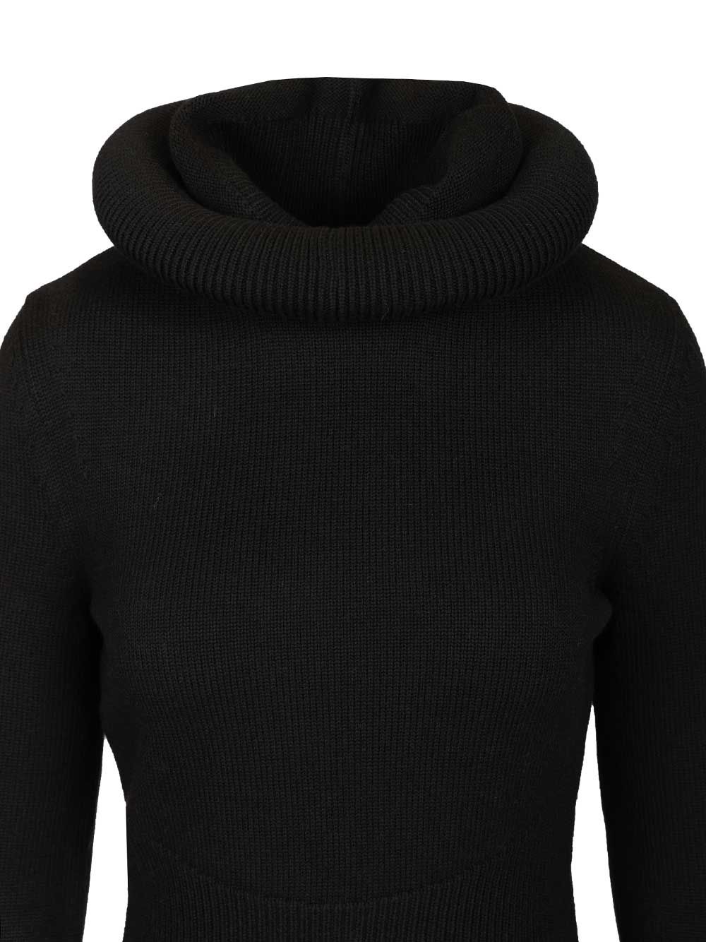 AlaÏA Hooded Jumper Knitwear - Nero | d4ed166a4878c9e05302f255d2f474009e27f837