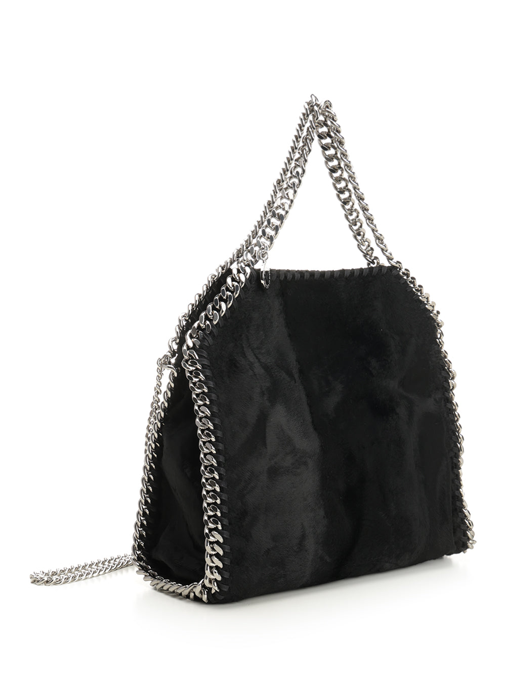 Stella Mccartney Mini Falabella Brushed Velvet Tote Bag Crossbody Bags - Nero | a1704940138a7aa4c92ed8ddb6847ae523af86d5