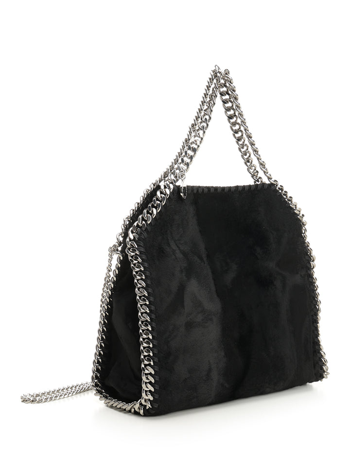 Stella Mccartney Mini Falabella Brushed Velvet Tote Bag Crossbody Bags - Nero | a1704940138a7aa4c92ed8ddb6847ae523af86d5
